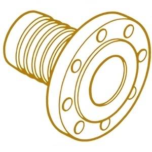 Fixed flange with five screw threads