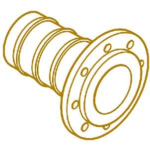 Loose flange with three screw threads