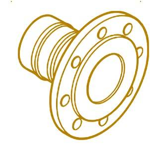 Fixed flange with two screw threads