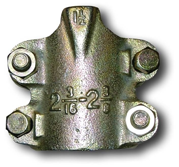 Four bolt clamps of steam hose fittings